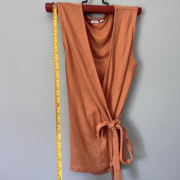 GAP Knit Wrap Tank Top - Light Camel/Beige - Picture 2 of 9